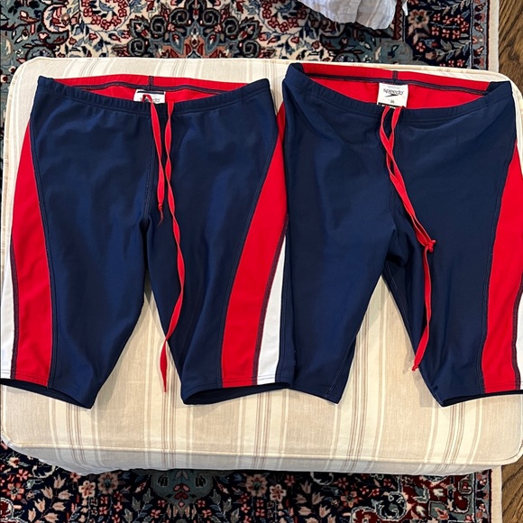 Speedo size 26 Navy and Red Swim Jammer great condition - Picture 1 of 7